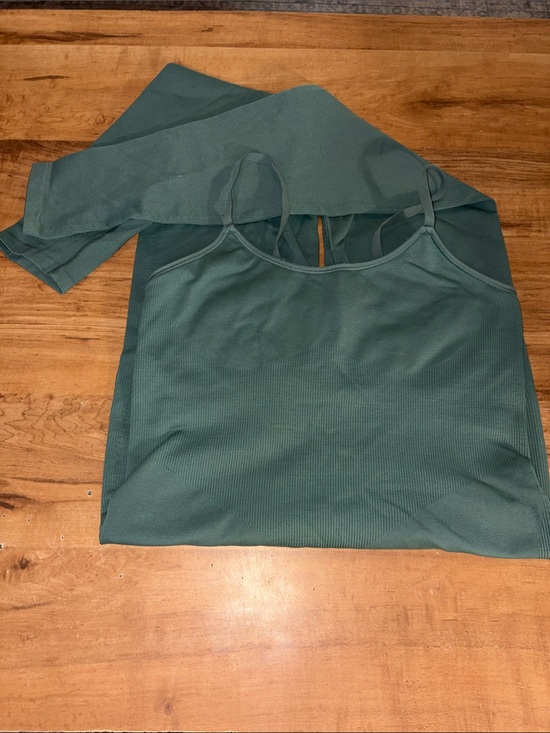 PINK Victoria's Secret Pants - PINK Victoria's Secret Forest Green Ribbed Cami